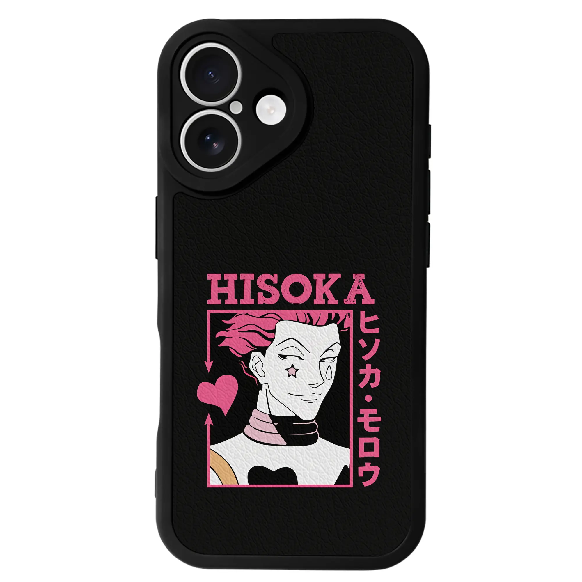 ハンター×ハンター グッズ ヒソカ＝モロウ - IPhone 16シリーズ対応 ・ シリコンスマホケース ・ レザー調 ・ 高精度フィット ・ 耐衝撃 ・ ワイヤレス充電対応 ・ 精密カット